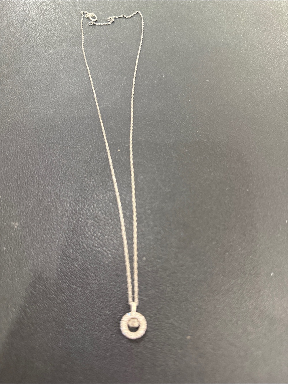 Sterling Silver Round Diamond Halo Pendant Necklace - White